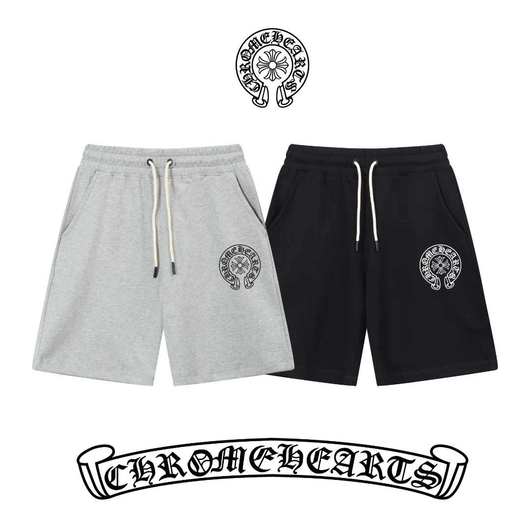 P230 top version, different currencies) ✨ Chrome hearts/Chrome hearts SS show style Slim-fitting lines simple printed letter Logo trendy shorts for men and women Compatible with all body types Black and white drawstring design on the waist elastic band Customized drawstring pockets with diagonal pocket design on both sides There is also a small pocket on the back Color: black gray Size S-XL
